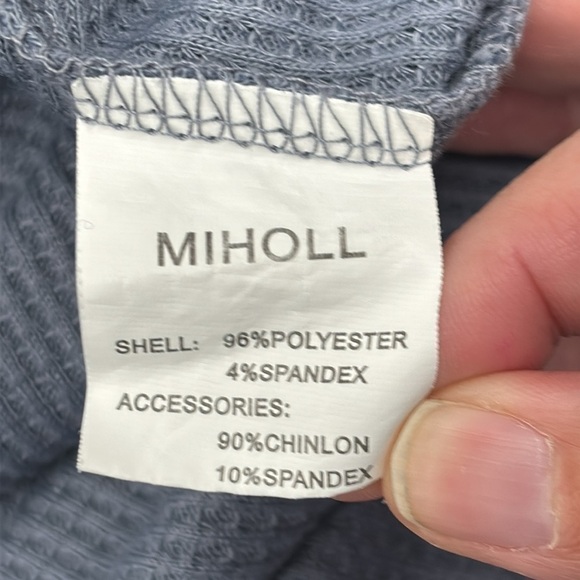 Miholl Blue/Gray Lace Sleeve Top size XL - Picture 5 of 8